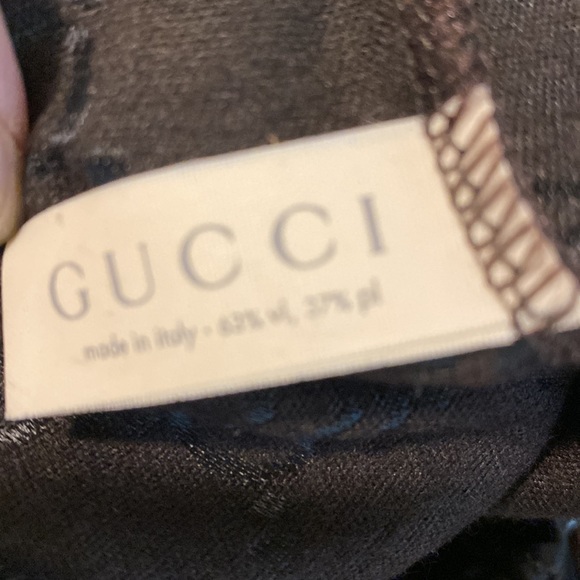 Vintage GUCCI 💯 Pure silk AUTH monogram scarf and a dust bag. - Picture 15 of 15